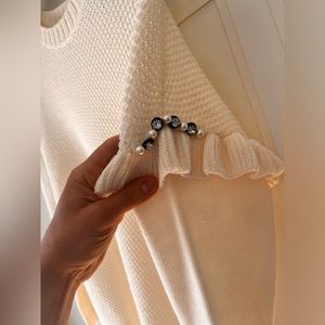 Mother Of Pearl Wool Blend Embellished Sweater Size Small